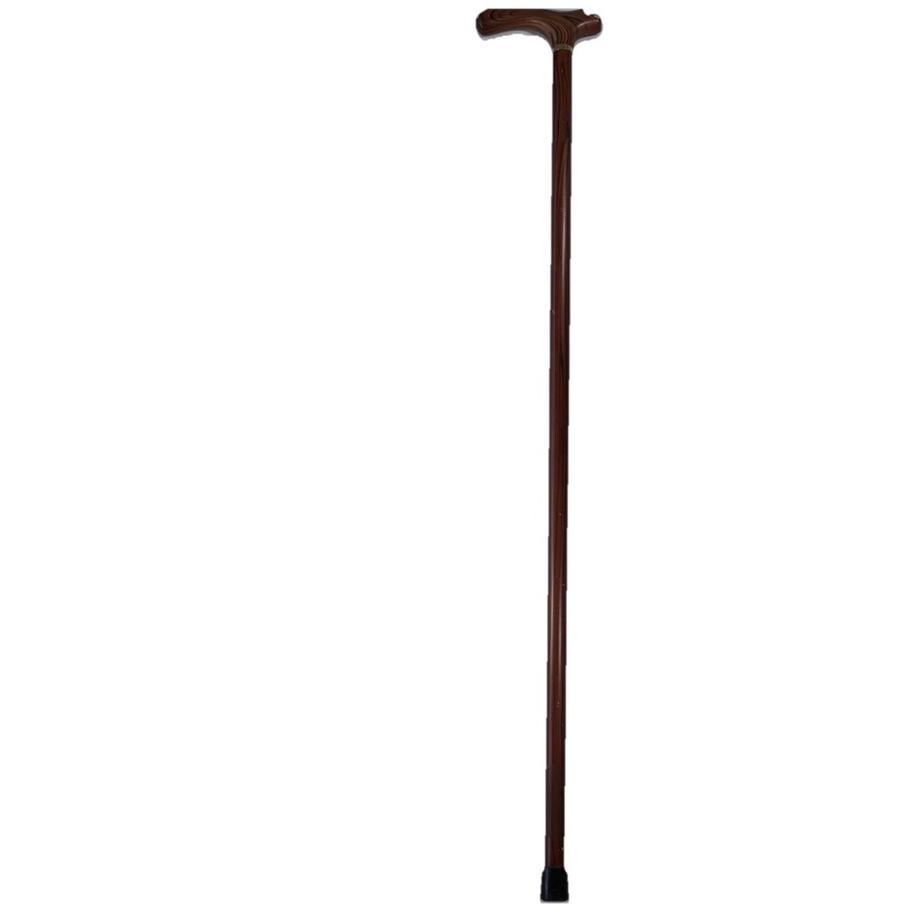 Vintage Gentleman's Dress Cane Faux Rosewood Derby Handle Brass Collar 35"